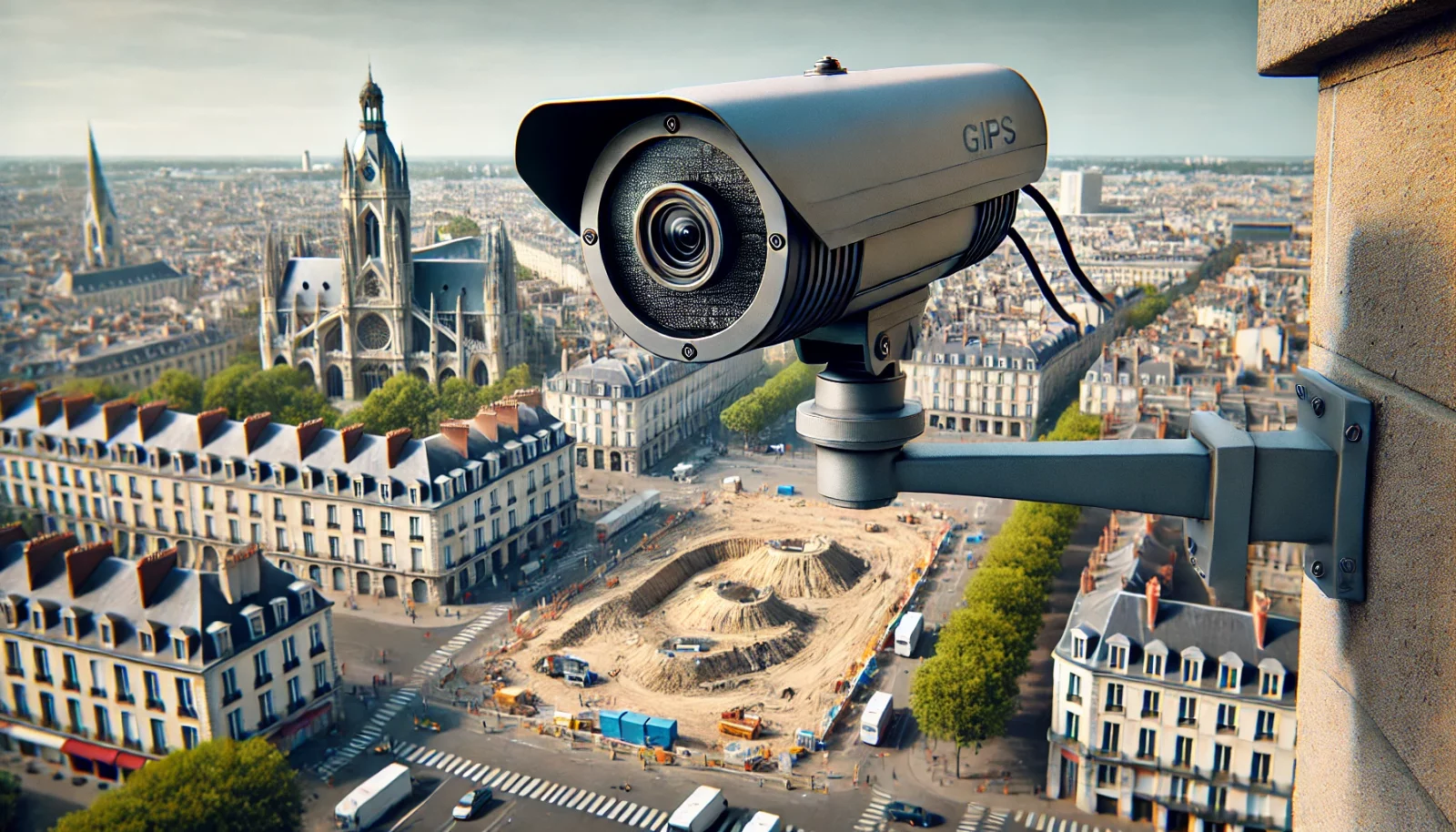 Système de sécurité avec alarme et caméra sur un chantier au Havre