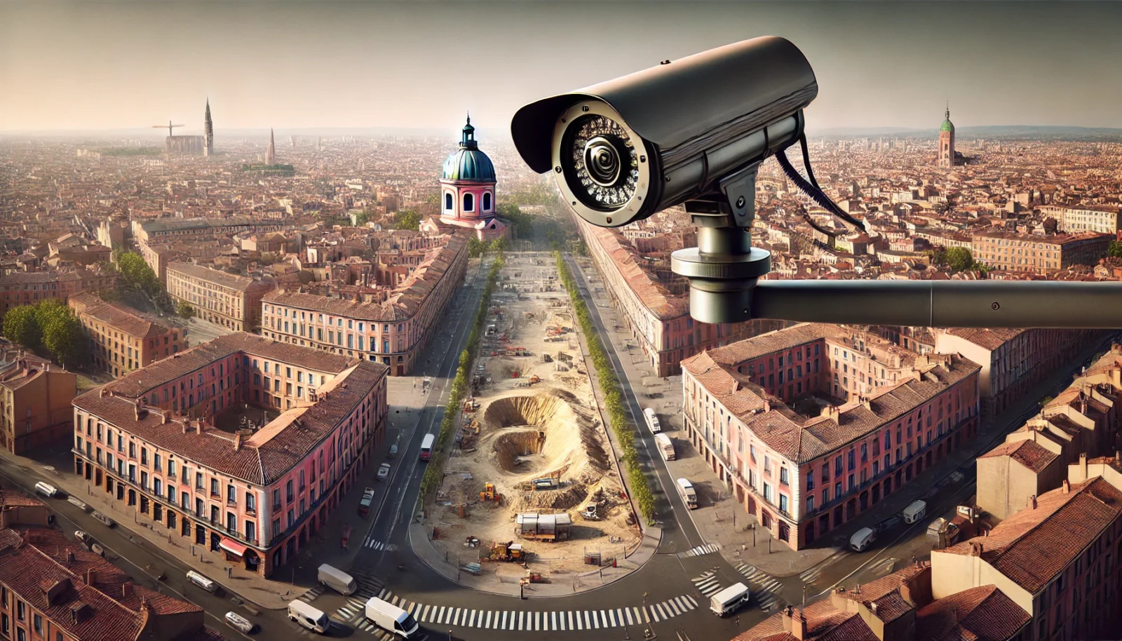 Alarme de chantier sécurisant un site de construction à Toulouse