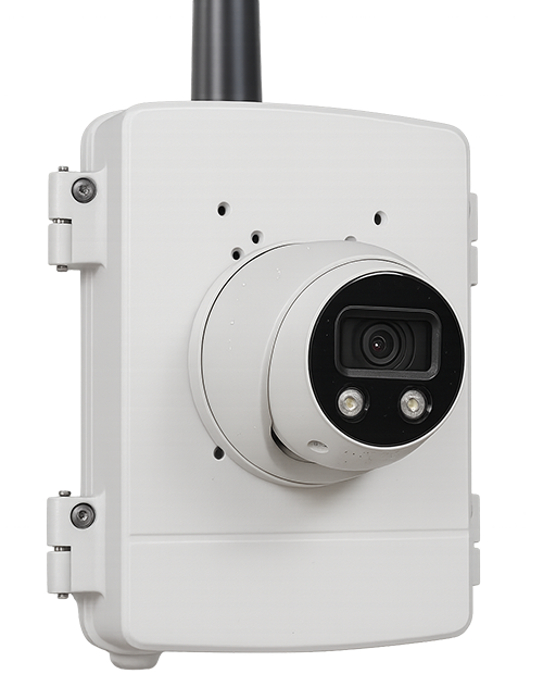 Caméra URBAN MOBILE 4G dans son coffret étanche, vue de face